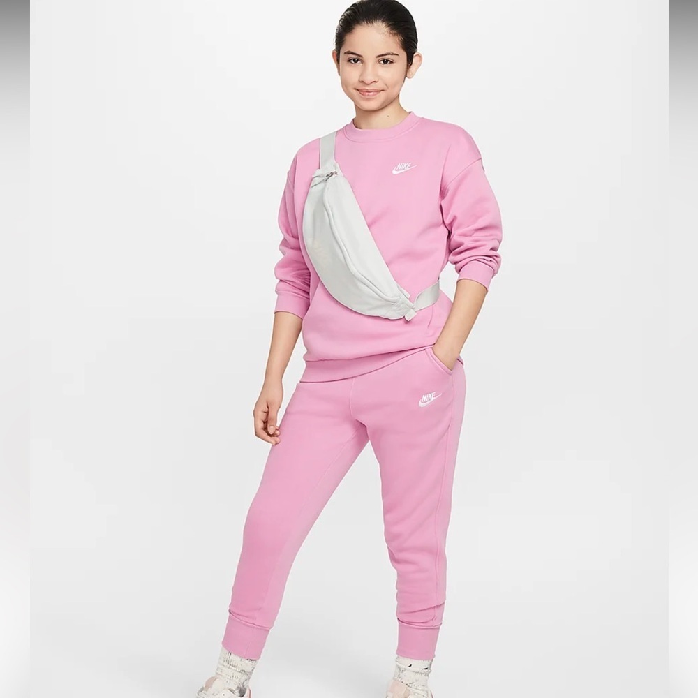 Nike Sportswear Company Club Fleece High Waisted Jogging Pants Youth Girl Large